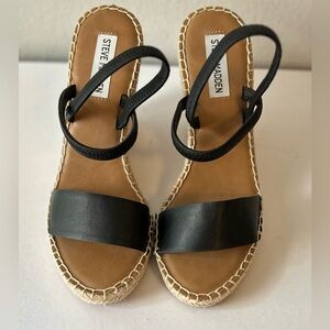 Steve Madden Black Espadrille Sandals with Ankle Strap